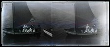 Voilier Régate c1910 Photo NEGATIVE Stereo Plaque PL28L5n15 Vintage