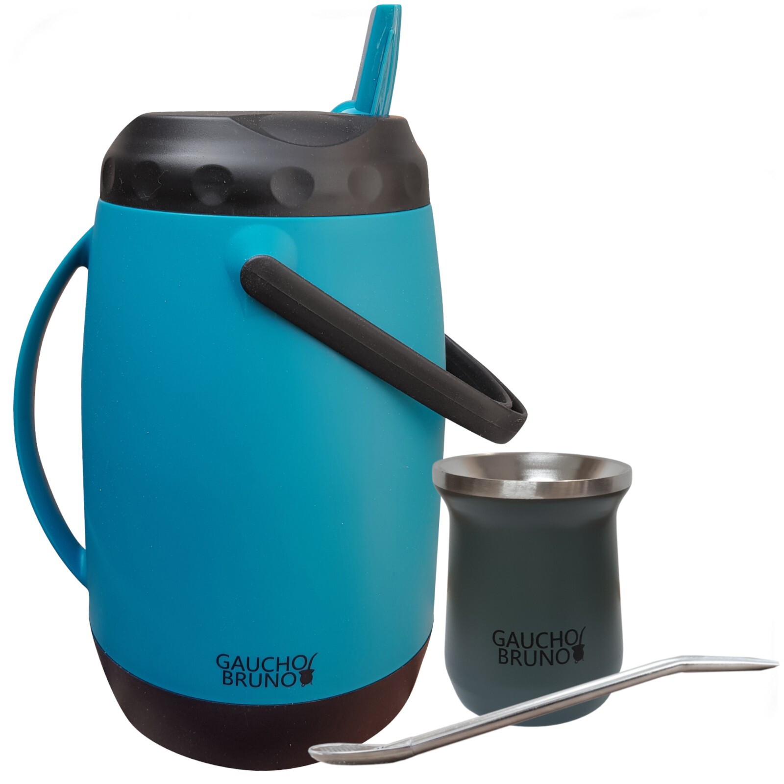 PARAGUAYAN YERBA MATE TERERE STARTER SET: FLASK STAINLESS STEEL CUP & BOMBILLA