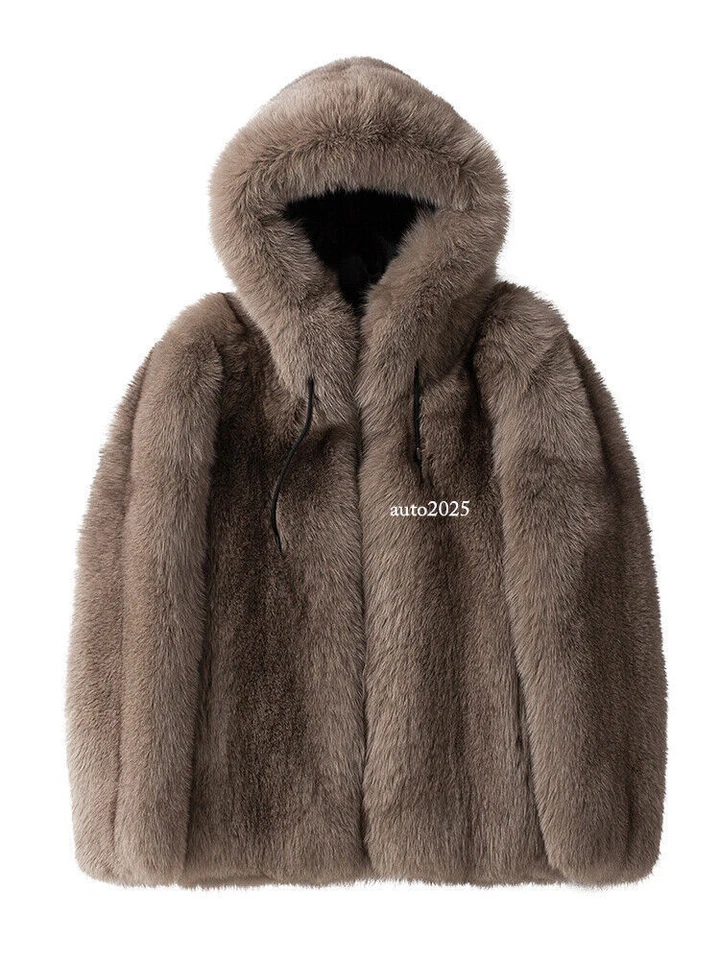 Winter Fox Fur Coat Men's Mink Coat Full Mink Fur All-in-one Mid-length Jacket - Image 3 of 4