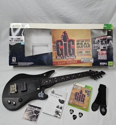 Power Gig Rise Of The Six String Guitar (Microsoft Xbox 360, 2010) Bundle CIB
