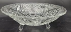 Vintage Anchor Hocking Glass 3 Toed Footed Serving Bowl Pattern Glass Design 9"