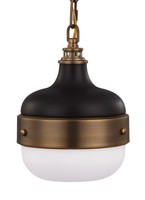 Dark Antique Brass/matte Black Cadence 1-light Pendant W/white Opal Etched Glass on sale Dark Antique Brass/matte Black Cadence 1-light Pendant W/white Opal Etched Glass on sale