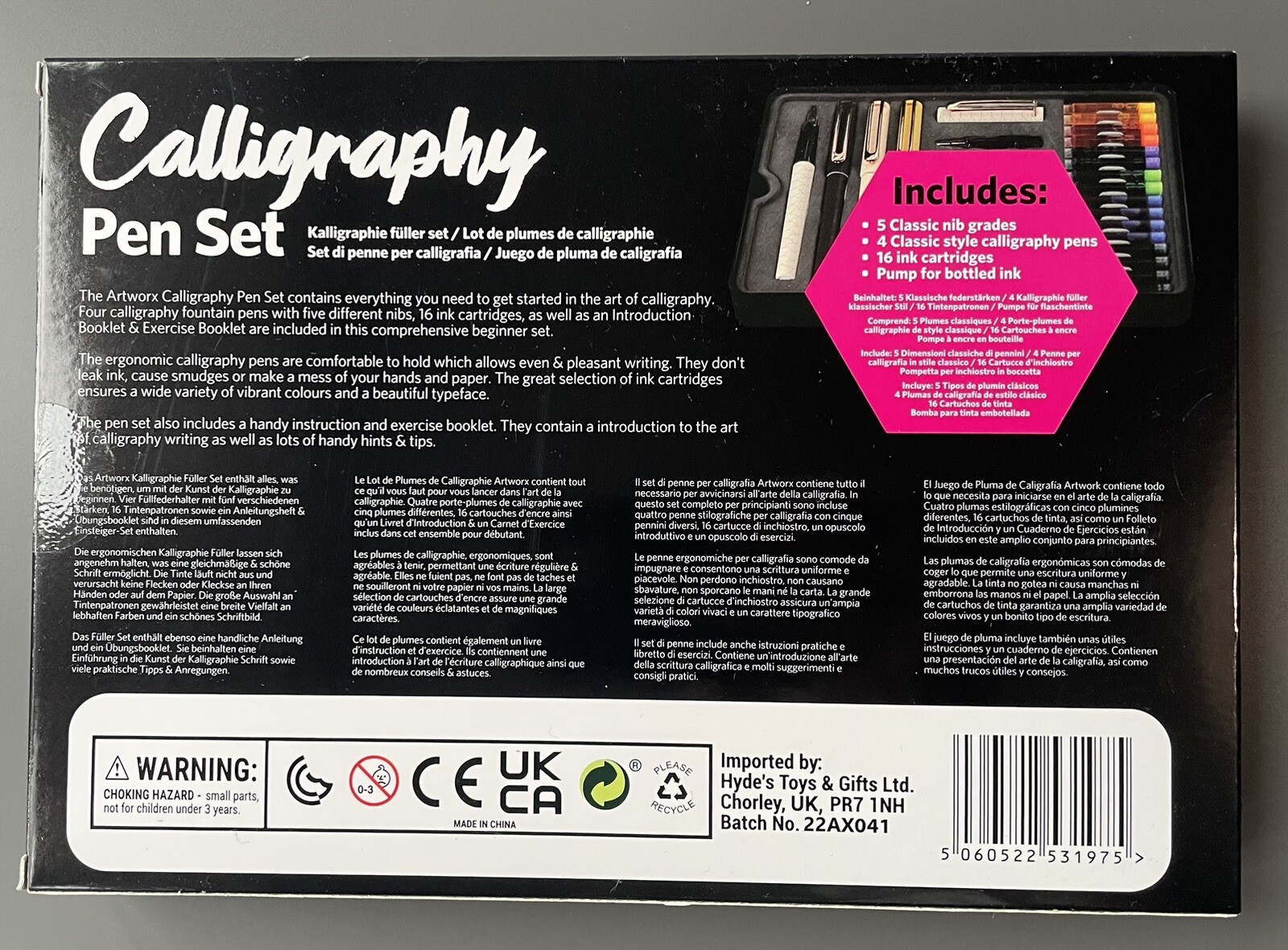 Artworx Calligraphy Pen Set. 29pc Set. Never Opened. Great Gift