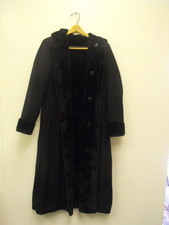 Vintage Utex Womens Long Faux Fur Reversible Coat Jacket Petite Sm Full Button