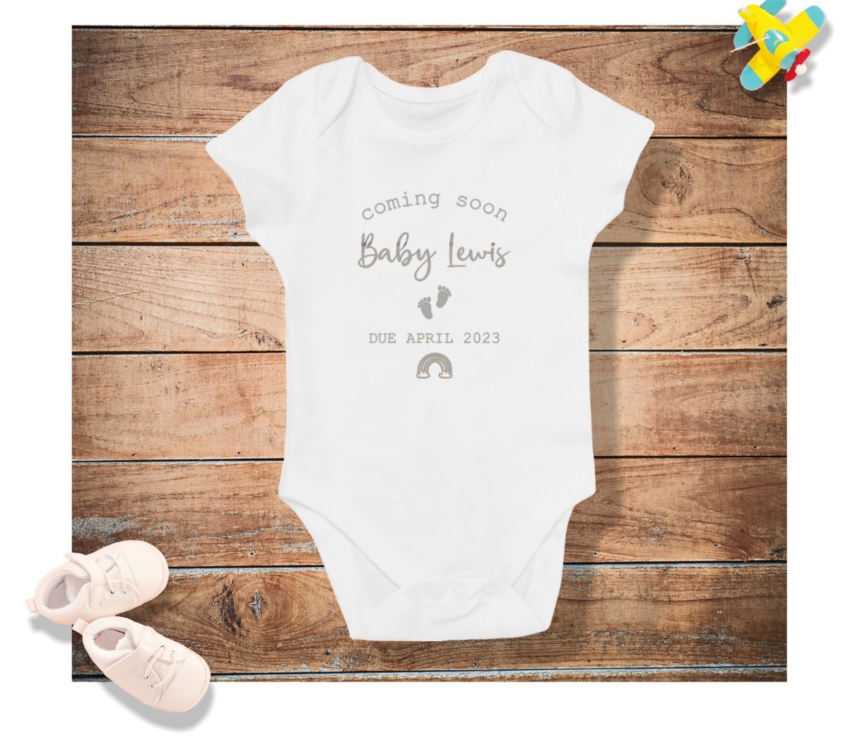 Baby Grow Personalised Custom Baby Vest Pregnancy Reveal Baby Announcement
