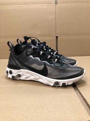 Nike React Element 87 Anthracite Black White AQ1090-001 Mens Size 4