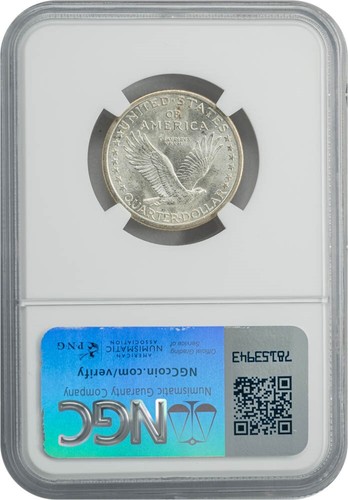 1917-D Standing Liberty Quarter 25c Type 1 MS66 FH NGC 949532-1 - Picture 2 of 5