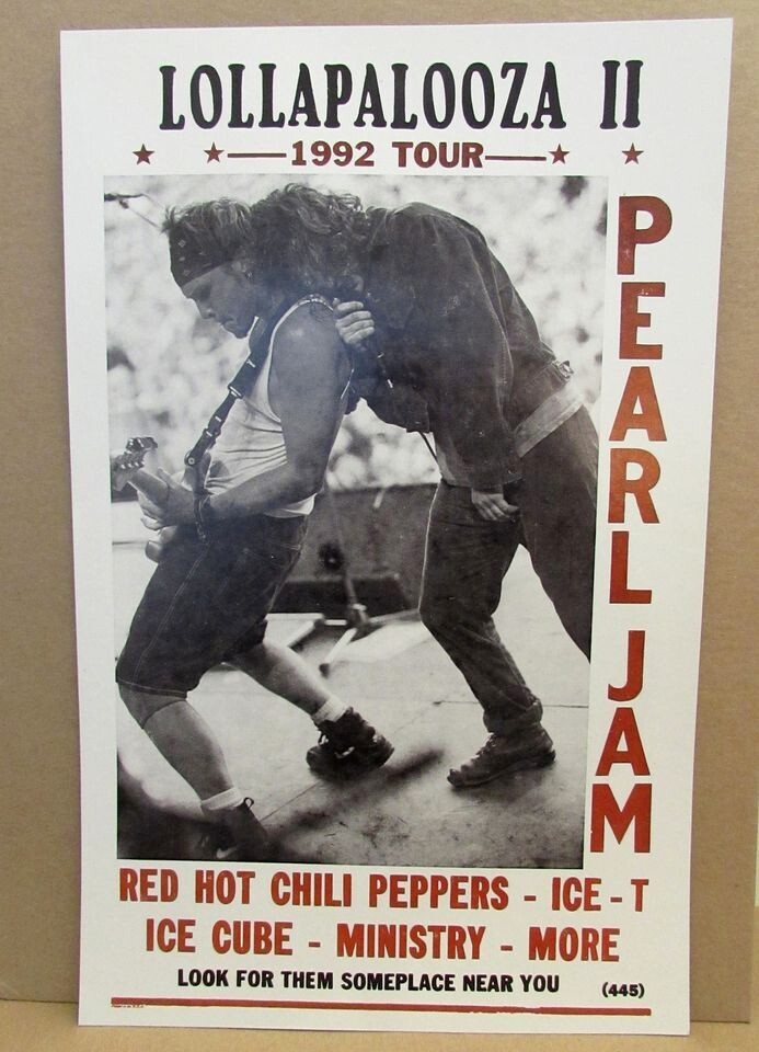 ロラパルーザ　ポスター　vintage 90s Vintage Lollapalooza 1992 Concert Poster Red Hot Chili