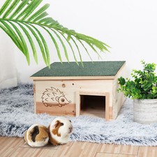 Small Predator-Proof Hedgehog House Wood Hibernation Shelter Rainproof Feeding