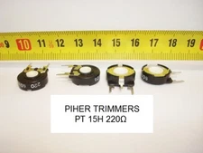 2 x POTENTIOMETERS - TRIMMERS. PIHER PCB PT15H 220 Ohm (15mm. diameter. Linear )