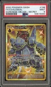 2020 Pokemon Sword & Shield Darkness Ablaze #198 Full Art Coalossal Secret PSA 9