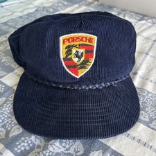 VTG Youngan Porsche Rope Blue Corduroy SnapBack Hat Rare