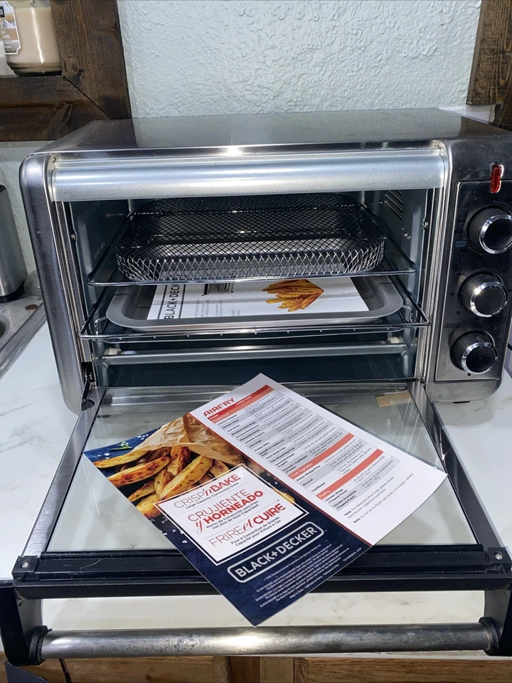 Horno tostador BLACK+DECKER extra ancho Crisp 'N Bake Air Fry - plateado Foto 2 de 4