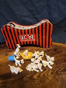 101 Dalmatians Figurines In Bone Shaped Tin