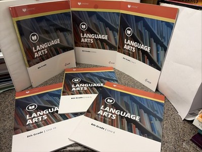 Lifepac Language Arts, 8th Grade Units 6-10 & Teacher s Guide by AOP (set of 6)