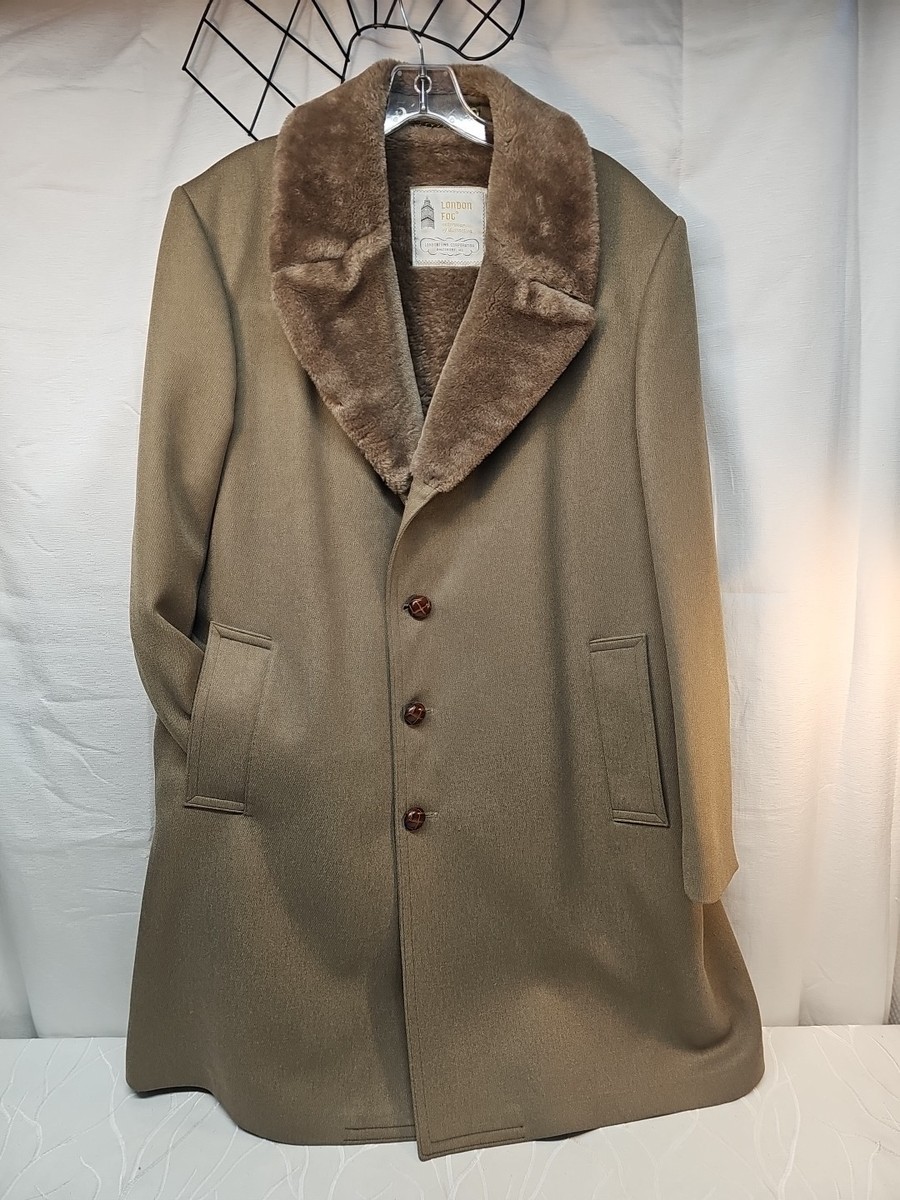 VTG LONDON FOG wool coat with fur collar for UNISEX - 1980s coat