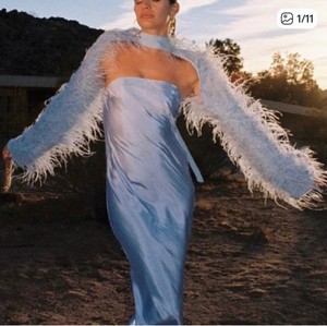 cult gaia blue feather dress Dawn 3D Fringe Mini Dress - Blue