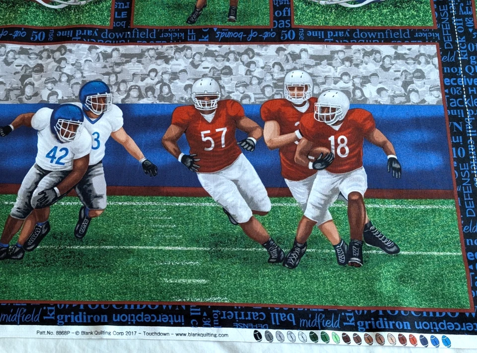 Panel Cuadrados TOUCHDOWN Jugador de Fútbol Acolchado en Blanco 24" x 44" Foto 4 de 4
