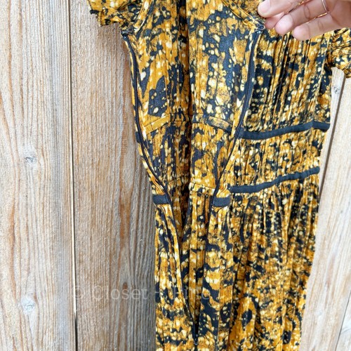 Ulla Johnson Amari Kleid Ringelblume Größe 0 Neu mit Etikett Midi Orange Schwarz Rüschen - Bild 10 von 14