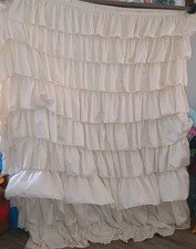 Ruffle Fabric Shower Curtain Cream 68x 70