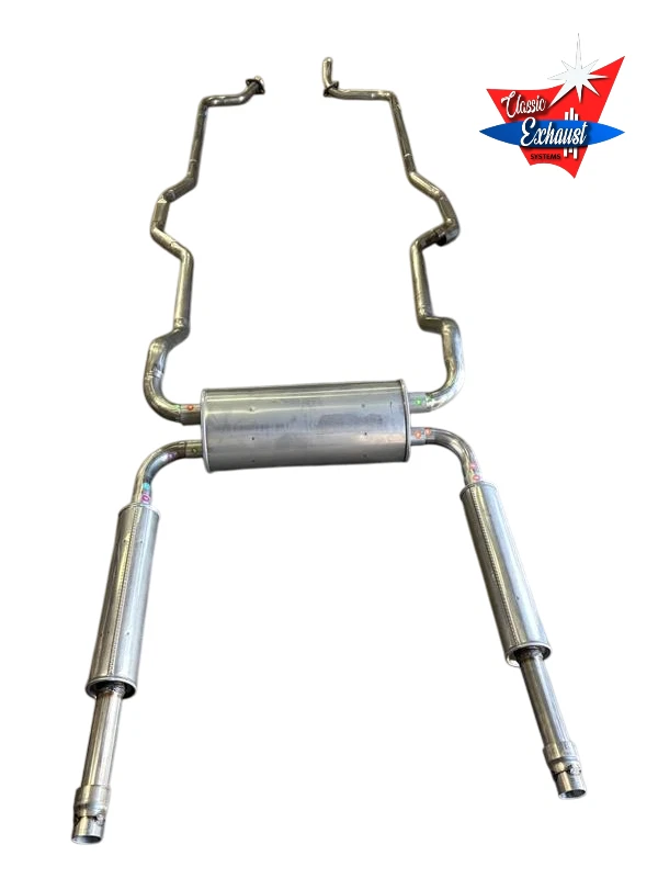 SISTEMA DE ESCAPE OLDSMOBILE TORONADO 1966-1970, ACERO INOXIDABLE 304 SIN RESONADORES Foto 2 de 4