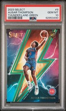 PSA 10 2023 PANINI SELECT #9 AUSAR THOMPSON THUNDER LANE GREEN PRIZM POP/15 🔥