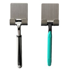 2Pcs Waterproof Wall-Mounted Shaver Hook Double Hook Razor Storage Rack Shower
