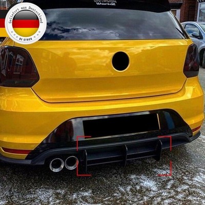 für VW Polo GTI MK5 6C 2014-2017 Heckansatz Heck Splitter ABS Diffusor SCHWARZ