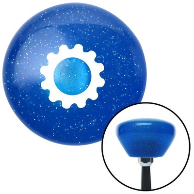 White Solid Gear Blue Retro Metal Flake Shift Knob w/ M16x1.5 Insert Shifter