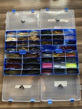 4 Loaded Fishing Tackle Boxes Soft Plastic Bass Lures Included, Organized Set