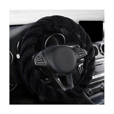 Fluffy Car Steering Wheel Cover, 15 Inches Anti-Slip Round Fuzzy Winter Steer...