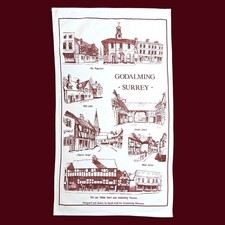 Vintage Godalming Surrey Tea Towel Unused Collectable Souvenir Memorabilia Gift