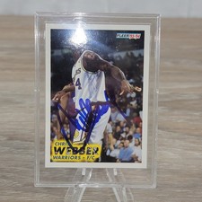 Chris Webber Signed 1993 94 Fleer Basketball Card Golden State Warriors Rookie