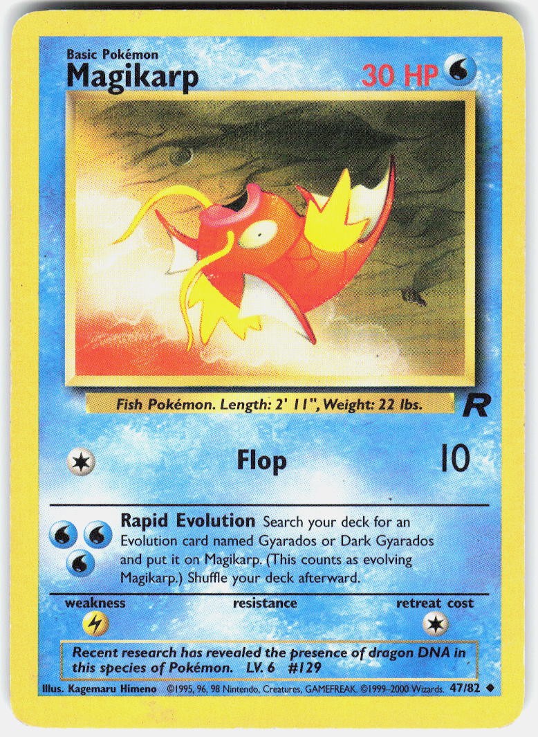 Magikarp 47/82 Uncommon Team Rocket Pokemon Unlimited HP