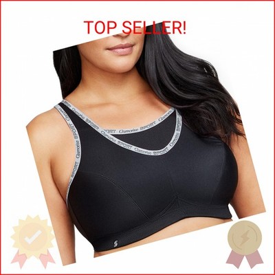 Full Figure Plus Size No-Bounce Camisole Sports Bra Wirefree #1066 Black