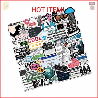 50PCS Programming Stickers Gifts for Developers Programmers Hackers Engineers, I