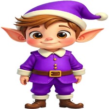 30 Custom Purple Holiday Elf Personalized Address Labels