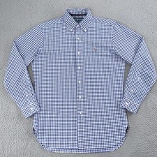 Ralph Lauren Shirt Men Small Blue Gingham Classic Fit Button Down Long Sl Preppy