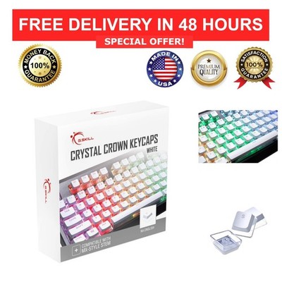 G.SKILL Crystal Crown Keycaps 104-Key Set Transparent ANSI White
