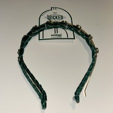 NEW WICKED Scunci 3pc Green Headband Set Gold  Green Velvet with Green Stones