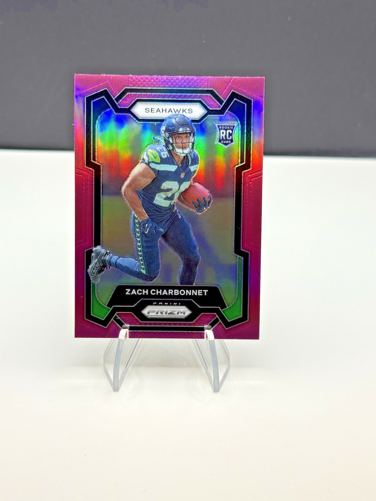 2023 Panini Prizm Zach Charbonnet Pink Rookie Card RC #392 Seattle Seahawks