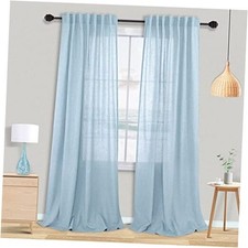 Curtains for Bedroom,Back Tab Baby Sky Blue 52"W x 84"L Pack of 2 Light Blue