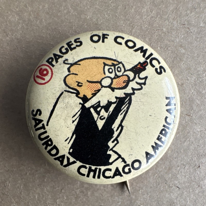 1930s PA Perkins Saturday Chicago American Comics 16 Pages Pinback Green Duck