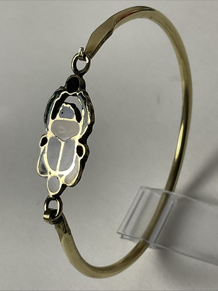 Alternate view of Egyptian Handmade Gold-plated Bracelet Scarab Beetle