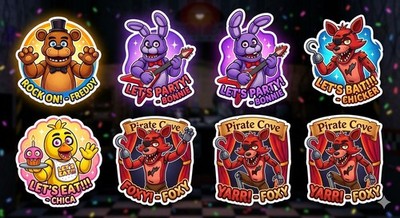 8 Pcs Five Nights At Freddy's Stickers Decal Phone Laptop