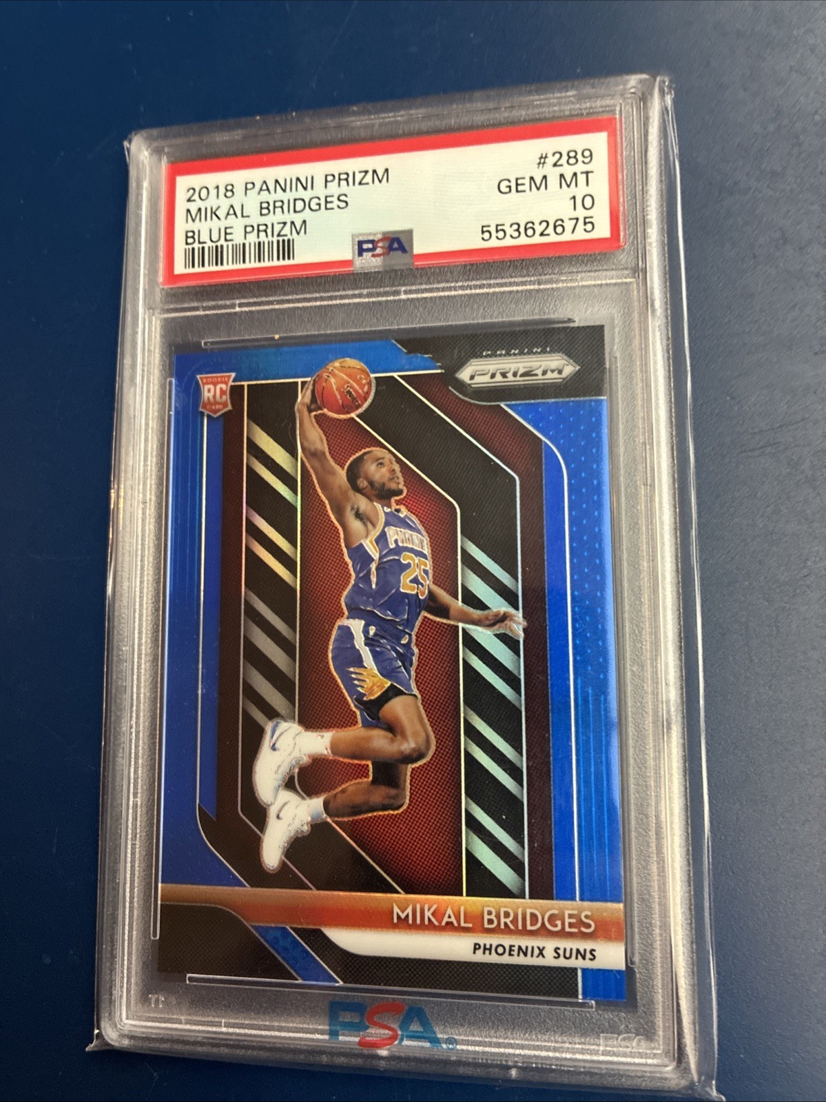 2018-19 Panini Prizm - Mikal Bridges #289 Blue Prizm /199 (RC)