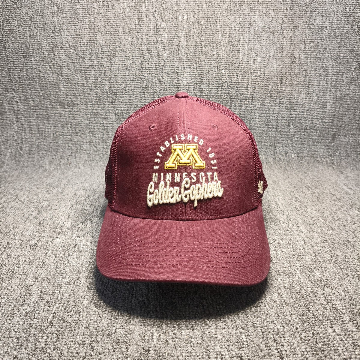 47 Brand Minnesota Golden Gophers Trucker Hat Snapback Cap Maroon NCAA