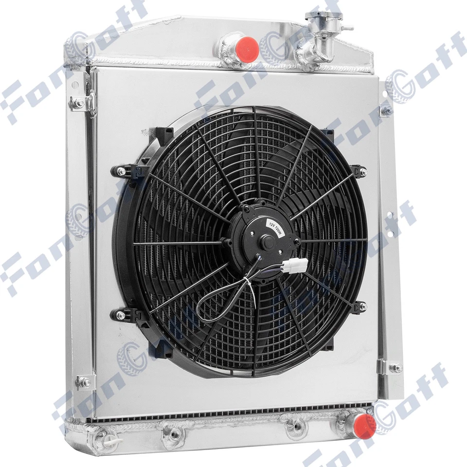 4 Row Radiator&Shroud 16" Fan For 1948-1954 Chevy/GMC Truck Pickup 3.6L,3.8L L6 - Image 3 of 4