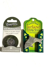 J.C. Walsh CONNEMARA Marble Irish DOLPHIN WORRY Stone & SHAMROCK WISHING STONE