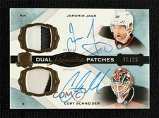 2014-15 The Cup Signature 26/35 Jaromir Jagr Cory Schneider Dual Patch Auto 4lz